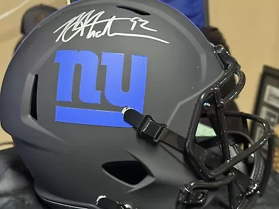 Michael Strahan Signed New York Giants F/S Eclipse Speed Helmet - Beckett W Auth • $250