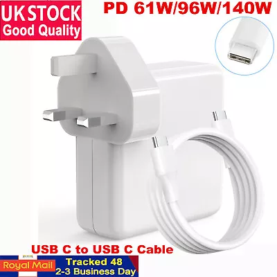 61W 96W 140W PD USB C Adapter Wall Charger For Apple Macbook Pro Air IPad 2019  • £9.99