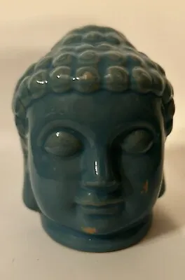 Teal Blue Buddha Head Ceramic Pottery Zen Meditation 3.5” Spiritual • $6.97