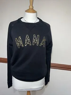 MAMA Selfish Mother Jumper Black Gold Star Size Small 8/10 Uk Giovanna Fletcher • £14