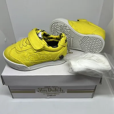 Von Dutch Toddler Shoes Size 5 Schwarz Lemon Yellow Sneakers NEW W/Tags & Box • $14.99