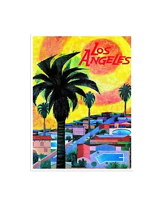 $17.99 • Buy Los Angeles Travel Poster Vintage California Souvenir Art Print 12x16  XR2729