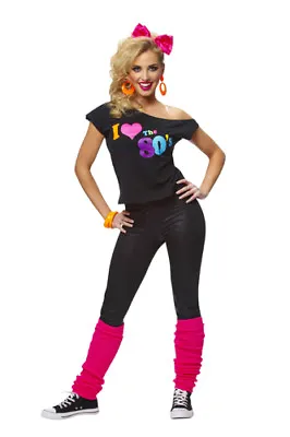 Womens I Love The 80's T-Shirt Halloween Costume • $10.77