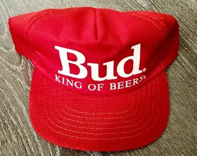 Bud King Of Beers Trucker Snapback Hat Vintage Budweiser Cap 1980s  • $14.99