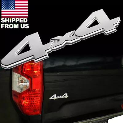 $13.99 • Buy Matte Silver Chrome 4x4 Off-Road Decal Emblem Badge Sticker For Truck / SUV