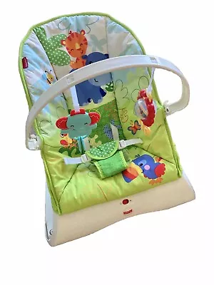 Fisher Price Comfort Curve Bouncer Vibrating Baby Chair Jungle EXC • £23.99