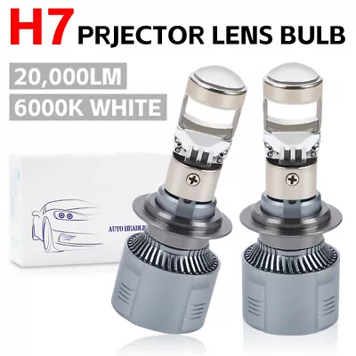 2X H7 LED Projector Lens Headlight Bulbs Kit 100W 20000LM Retrofit For Low Beam • $35.98