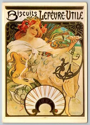 Alphonse Mucha  Biscuits  Replica  Postcard • $4.68