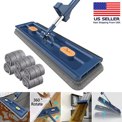 360° Rotating Magic Self Wringing Mop Upgrade Style Large Flat Mop + 6 Pads US • $12.99