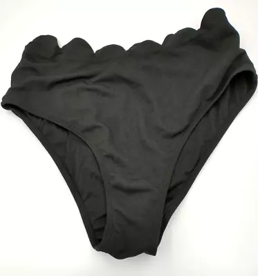 $12 • Buy Zaful Scalloped Textured High Waist Bikini Bottom Size M