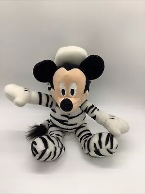 Disney Mickey Mouse Plush Soft Toy Collectable Teddy 8 Inch Zebra Costume Outfit • £18.95