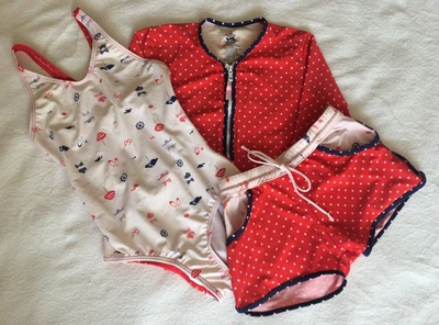 £7.99 • Buy Girls 3 Piece Beach Set Size 10 Includes Swimsuit, Shorts & Zip Through Top