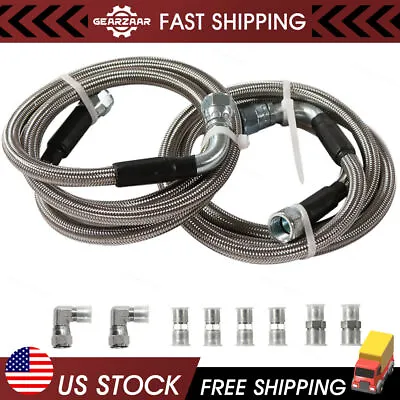 SS Braided Transmission Cooler Hose Lines Fittings TH350 700R4 TH400 52 Inch US • $31.36