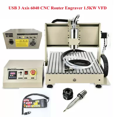 1.5KW 3 Axis Router Engraver USB Milling Drilling Machine W/ Controller CNC 6040 • $1025.05