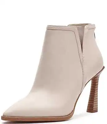 Vince Camuto Pentila Truffle Taupe Leather Pointed Toe Zipper Closure Booties • $29.95