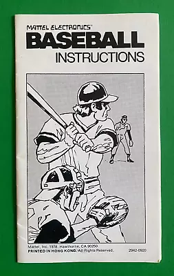 1978 MATTEL Electronics BASEBALL Instructions Booklet • $4.99