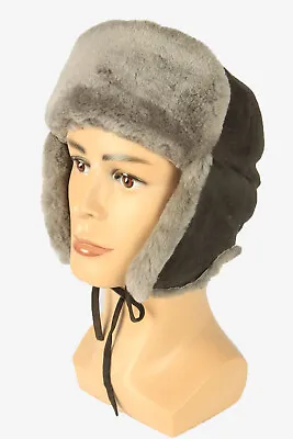 £12 • Buy Fur Ushanka Hat Vintage Earflaps Ski Cossack 90s Grey Size 50 Cm - HAT2141