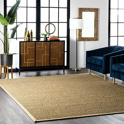 NuLOOM Contemporary Elijah Natural Seagrass With Border Beige Area Rug • $164.99