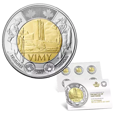 2017 100th Anniversary Battle Of Vimy Ridge 5 X $2 Toonie Circulation Coin Pack • $11.95