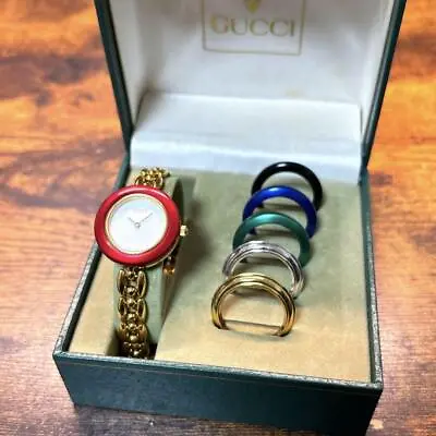 GUCCI Change Bezel Watch Quartz 6Colors Gold Quartz Vintage Ladies Watch • $339.99