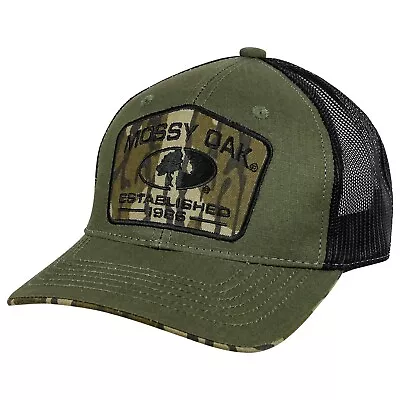 Mossy Oak Camo Patch Mesh Back Cap- Loden/Black • $12.99