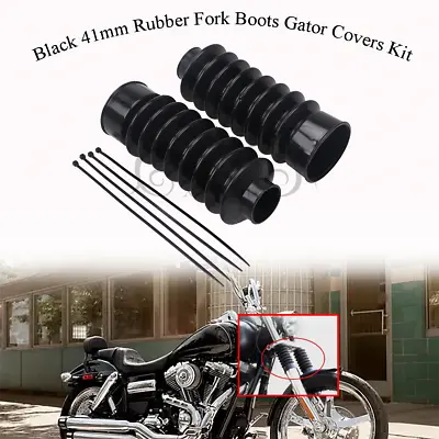 Motorcycle 41mm Rubber Fork Boots Gator Covers Kit Fit For Harley FXDWG FXWG US • $19.98