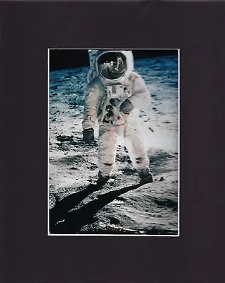 8X10  Matted Print Art Picture Photo Photography: Neil Armstrong Man On Moon • $14.95
