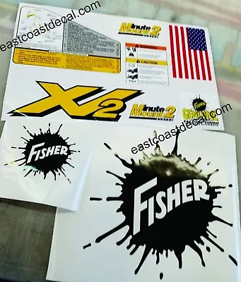 Fisher Minute Mount 2 Snow Plow Decals 9pc Kit For XV2 Series MM2 SD LD RD HD HT • $28.95