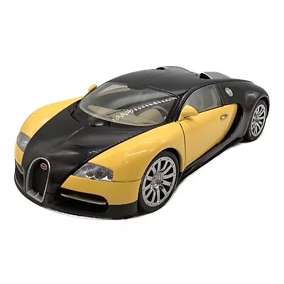 Autoart 1/18 Scale Diecast Bugatti EB 16.4 Veyron Show Car - Black/Yellow • $238.99