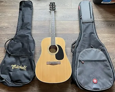 Mitchell D120 Dreadnought Acoustic Guitar  Natural- 2 Guitar Cases  • $140