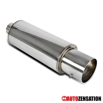 Fit 4  Tip 2.5  Inlet N1 Stainless Steel Exhaust Muffler W/ Silencer • $35.99