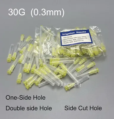 Dental Endo Irrigation Needle Syringe Tips Disposable 30G 1/2 Side Hole Notched • $5.60