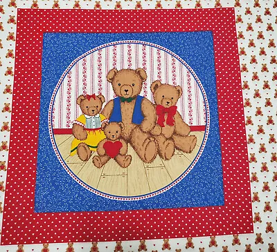$5 • Buy Fabric Panel - Bear Family Pillow - V.I.B. (Very Important Bears)  Cranston