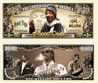 Snoop Dogg Million Dollar Bill Play Funny Money Novelty Note + FREE SLEEVE • $1.69