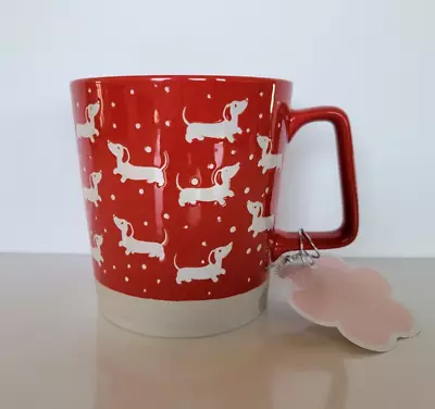 10 Strawberry Street 20 Oz Dog Coffee Mug Red Tea Cup Coffee Cup Dachshund New • $14.39