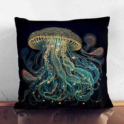 Plump Cushion Jellyfish Paisley Art Soft Scatter Throw Pillow Case Cover Filled • £26.95