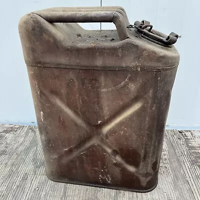 US Army  Vtg QMC Metal Jerry Can  5 Gallon Tank US Gov’t Liter Military Bennett • $25