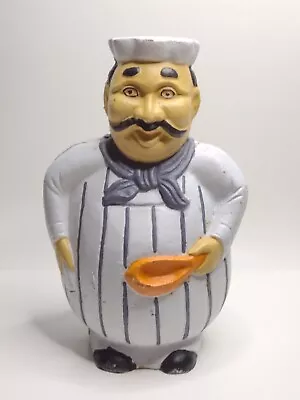 Vintage Cast Iron Husky Potbelly Italian Chef Coin Bank Doorstop • $24.99