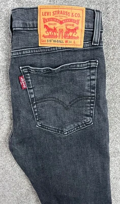 £6 • Buy Levis 519 HI-BALL Super Skinny Stretch Denim Jeans Mens W34 L30 Grey Skinny #5
