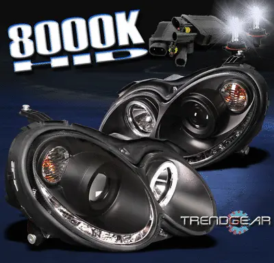 2003-2009 Mercedes-benz Clk W209 Halo Drl Led Black Projector Headlight W/hid 8k • $498.95