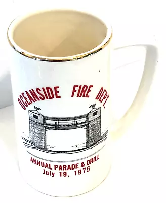 Vintage OCEANSIDE FIRE DEPT ANNUAL PARADE & DRILL Mug 1975 With Fireman's Prayer • $38.95