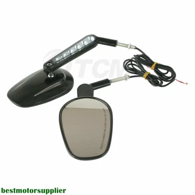 $52.99 • Buy LED Black Muscle Rear View Mirrors Turn Signals Fit For 09-17 Harley V-Rod VRSCF