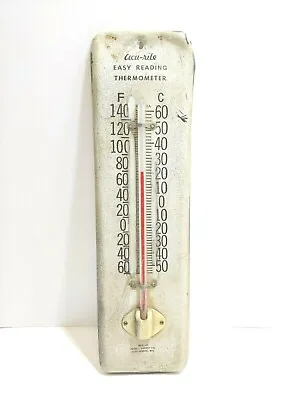 Vintage Wall Mount Thermometer  Acu-Rite Easy Reading Thermometer  Cool Item! • $28.95