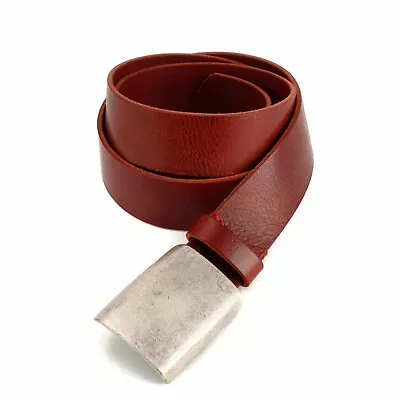 MOORE AND GILES Douglas Ruby Red Belt Nickel Buckle 32 Leather Made In USA $135 • $105.99