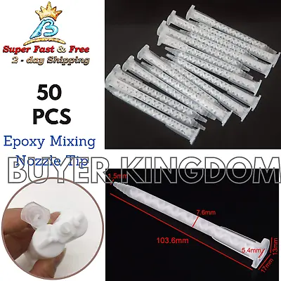 50 Pack Epoxy Mixing Nozzle Tip For Adhesive Gun Applicator Static Mixer Plastic • $28.80