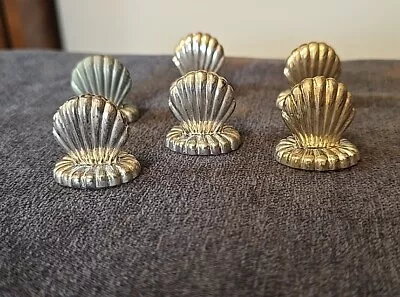 Greenbrier Hotel Vintage Silver Place Card Holders Scallop Seashell In Box  • $24.99