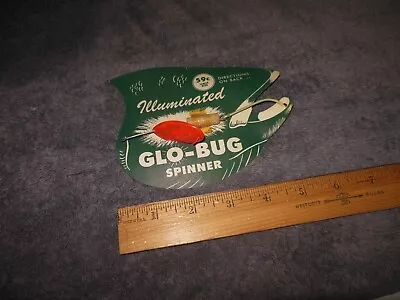 Vintage GLO-BUG Illuminated Spinner On Fish Head Card Glo-Lure Co Large Size NOS • $18.99