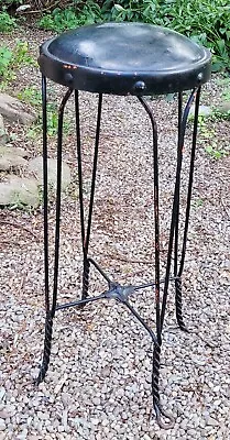 Antique Twisted Wrought Iron Ice Cream Parlor Bar Stool Soda Fountain 31  Tall • $169