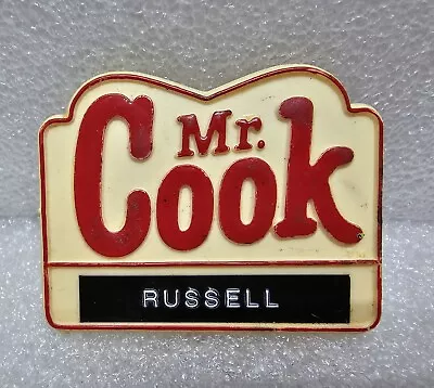 Vtg Mr Cook Name Tag Employee Pinback Badge Pin Restaurant Burger Chef Louisiana • $34.95