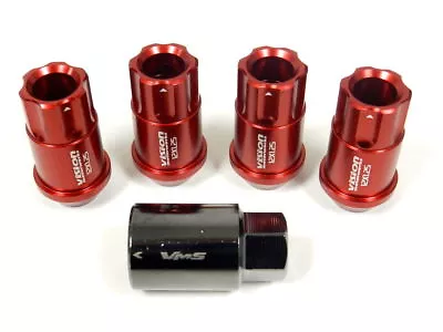 4pc Vms Racing 12x1.25mm Aluminum Locking Lug Nut Set Red For Nissan Infiniti • $23.95